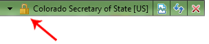 Illustration of lock icon in Internet Explorer, indicating that the page is secure.